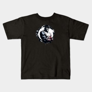 Ryu from Street Fighter - Circular Design Kids T-Shirt